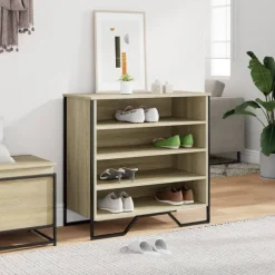 vidaXL Schuhregal Sonoma-Eiche 80x38x78 cm Holzwerkstoff