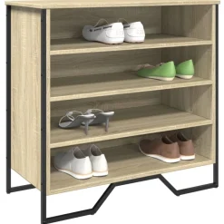 vidaXL Schuhregal Sonoma-Eiche 80x38x78 cm Holzwerkstoff