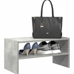 vidaXL Schuhregal Stapelbar Betongrau 60x30x30,5 cm