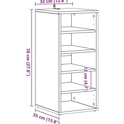 vidaXL Schuhschrank Altholz-Optik 32x35x70 cm Holzwerkstoff
