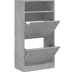 vidaXL Schuhschrank Betongrau 60x34x116 cm Holzwerkstoff