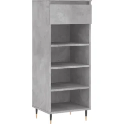 vidaXL Schuhschrank Betongrau 40x36x105 cm Holzwerkstoff