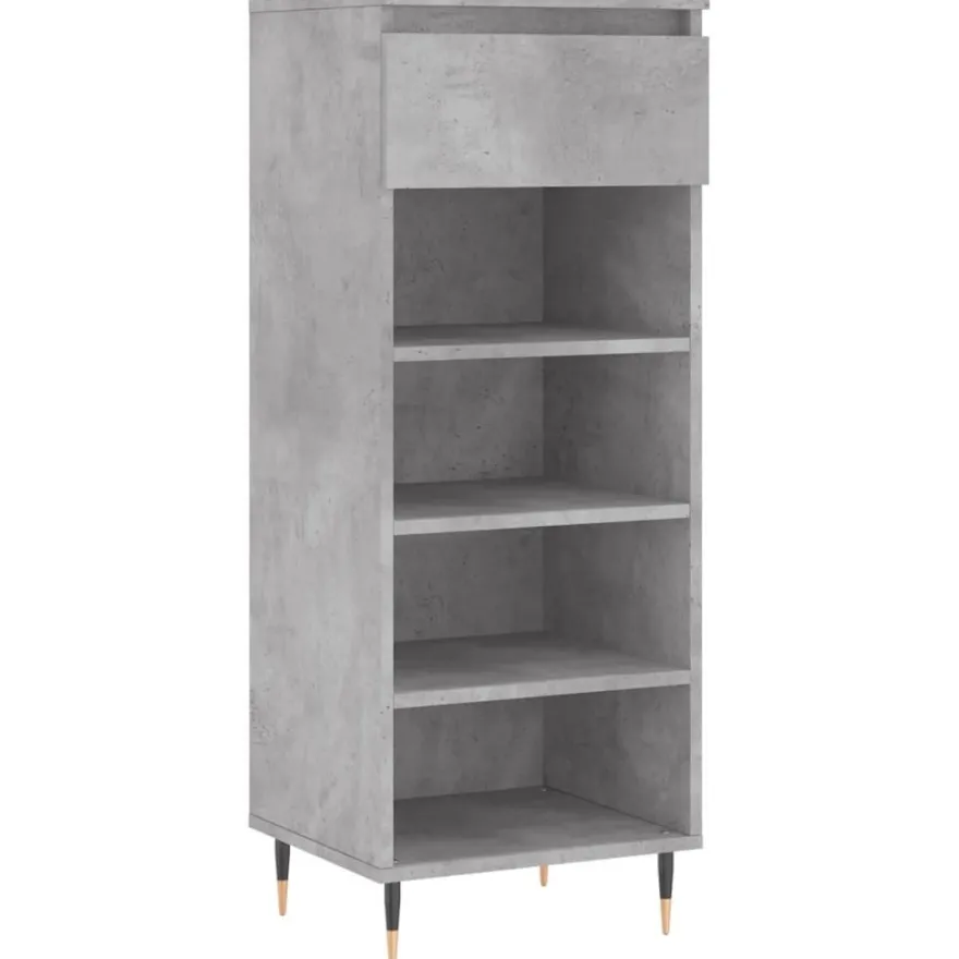 vidaXL Schuhschrank Betongrau 40x36x105 cm Holzwerkstoff