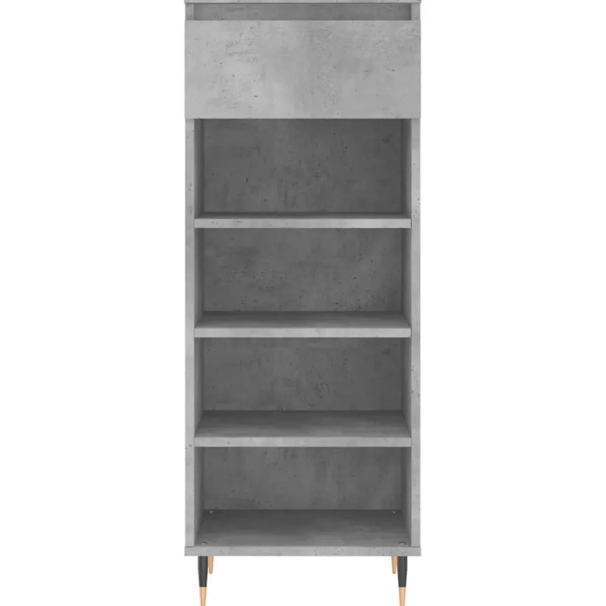 vidaXL Schuhschrank Betongrau 40x36x105 cm Holzwerkstoff
