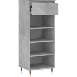 vidaXL Schuhschrank Betongrau 40x36x105 cm Holzwerkstoff