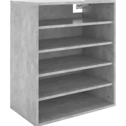 vidaXL Schuhschrank Betongrau 60x35x70 cm Holzwerkstoff