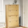 vidaXL Schuhschrank Corona 99x32x163,5 cm Massivholz Kiefer