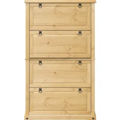 vidaXL Schuhschrank Corona 99x32x163,5 cm Massivholz Kiefer