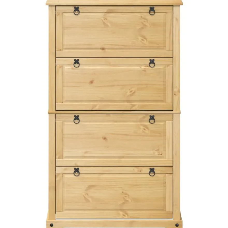 vidaXL Schuhschrank Corona 99x32x163,5 cm Massivholz Kiefer