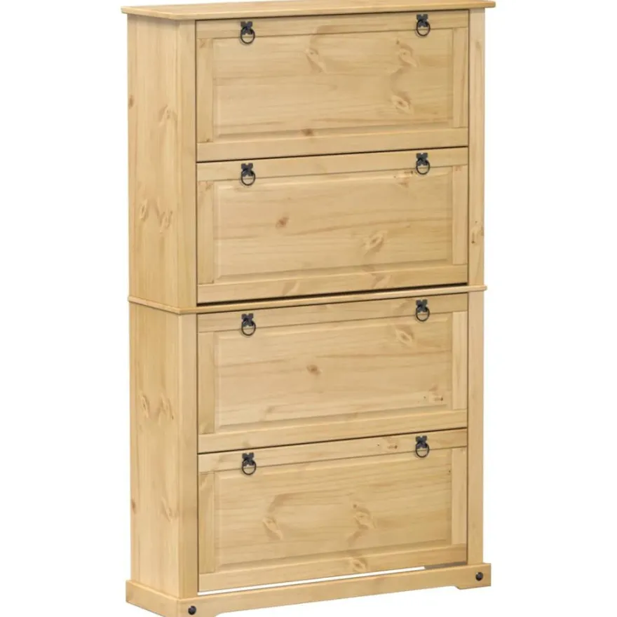 vidaXL Schuhschrank Corona 99x32x163,5 cm Massivholz Kiefer