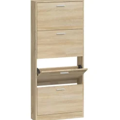 vidaXL Schuhschrank Eichen-Optik 59x17x150 cm Holzwerkstoff