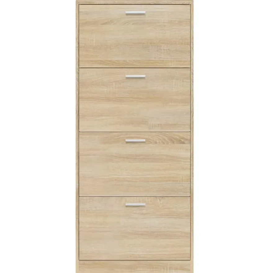 vidaXL Schuhschrank Eichen-Optik 59x17x150 cm Holzwerkstoff