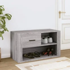 vidaXL Schuhschrank Grau Sonoma 80x35x45 cm Holzwerkstoff