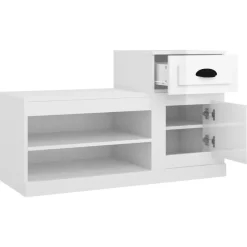 vidaXL Schuhschrank Hochglanz-Weiß 100x42x60 cm Holzwerkstoff