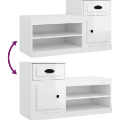 vidaXL Schuhschrank Hochglanz-Weiß 100x42x60 cm Holzwerkstoff