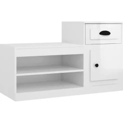 vidaXL Schuhschrank Hochglanz-Weiß 100x42x60 cm Holzwerkstoff