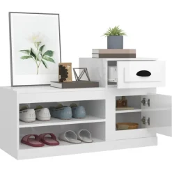vidaXL Schuhschrank Hochglanz-Weiß 100x42x60 cm Holzwerkstoff