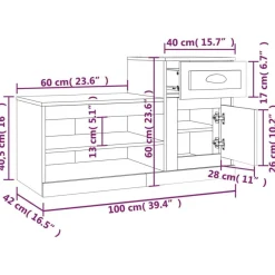 vidaXL Schuhschrank Hochglanz-Weiß 100x42x60 cm Holzwerkstoff
