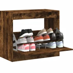 vidaXL Schuhschrank Räuchereiche 80x42x69 cm Holzwerkstoff