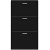 vidaXL Schuhschrank Schwarz 59x17x108 cm Holzwerkstoff