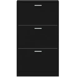vidaXL Schuhschrank Schwarz 59x17x108 cm Holzwerkstoff