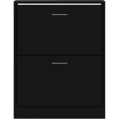 vidaXL Schuhschrank Schwarz 63x24x81 cm Holzwerkstoff