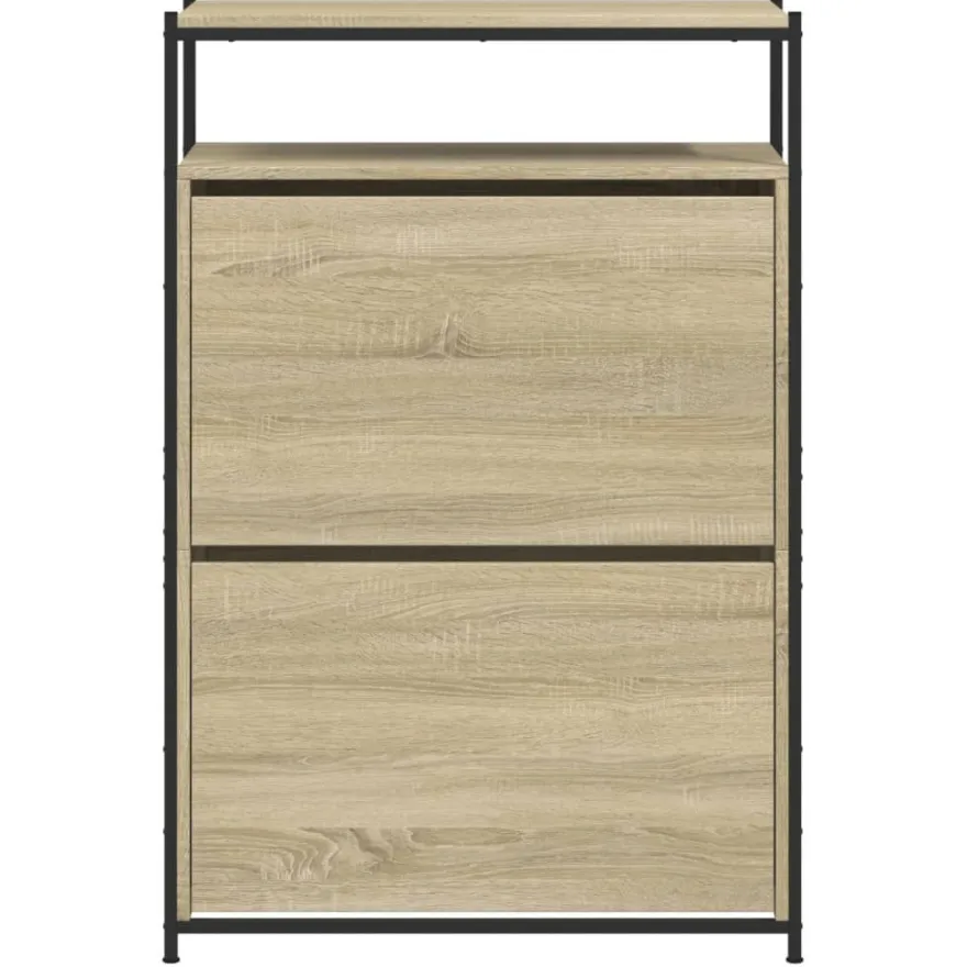 vidaXL Schuhschrank Sonoma-Eiche 75x34x112 cm Holzwerkstoff