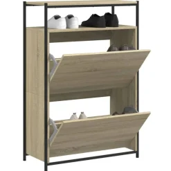 vidaXL Schuhschrank Sonoma-Eiche 75x34x112 cm Holzwerkstoff