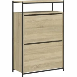 vidaXL Schuhschrank Sonoma-Eiche 75x34x112 cm Holzwerkstoff