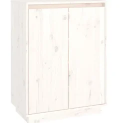 vidaXL Schuhschrank Weiß 60x35x80 cm Massivholz Kiefer