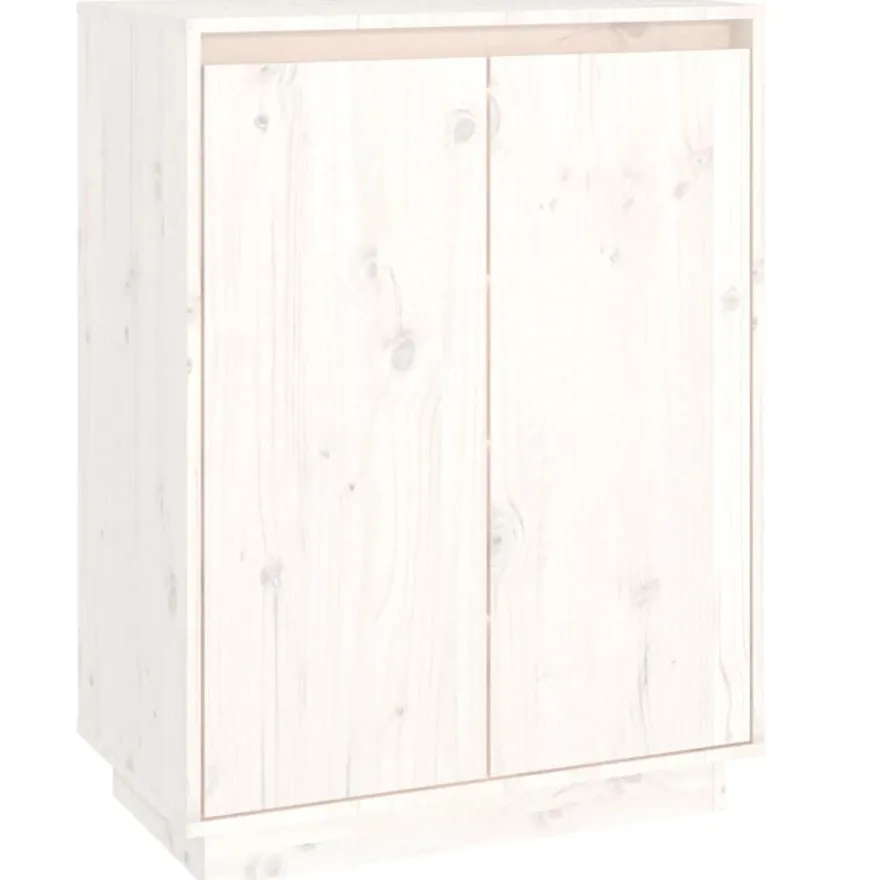 vidaXL Schuhschrank Weiß 60x35x80 cm Massivholz Kiefer