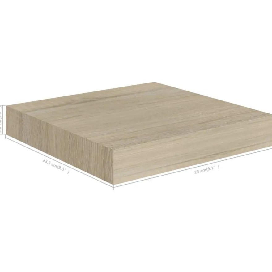 vidaXL Schwebende Wandregale 4 Stk. Eichefarben 23x23,5x3,8cm MDF