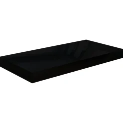 vidaXL Schweberegale 4 Stk. Hochglanz-Schwarz 50x23x3,8 cm MDF