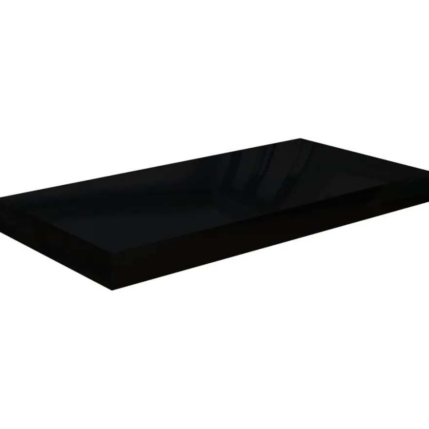 vidaXL Schweberegale 4 Stk. Hochglanz-Schwarz 50x23x3,8 cm MDF