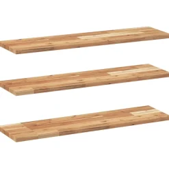 vidaXL Schweberegale 3 Stk. 80x20x2 cm Massivholz Akazie Ölbehandelt