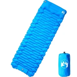 vidaXL Selbstaufblasende Isomatte mit Kissen Blau