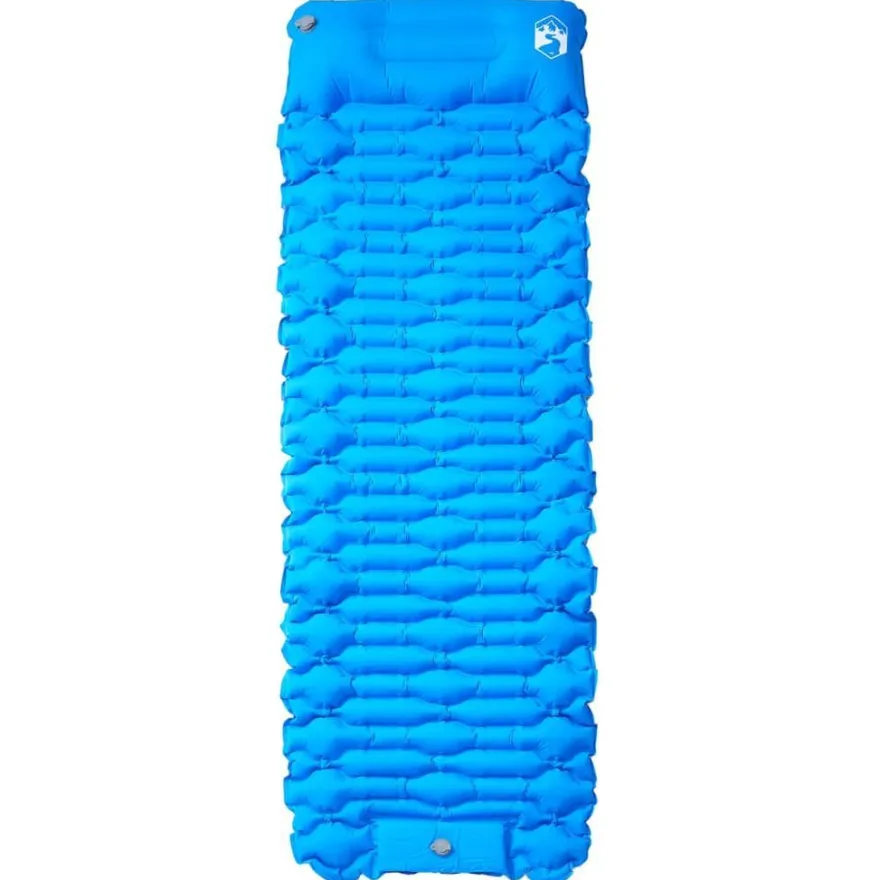 vidaXL Selbstaufblasende Isomatte mit Kissen Blau