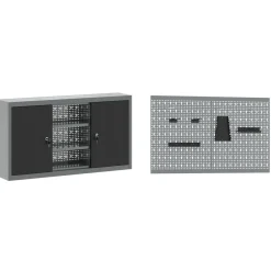 vidaXL Set von 4 Schwarz Stahl Mittel Höhenverstellbar