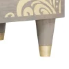 vidaXL Sideboard Grau und Gold 60 x 33 x 75 cm Massivholz Mango