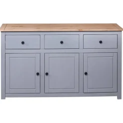 vidaXL Sideboard Grau 135x40x80 cm Kiefernholz Panama