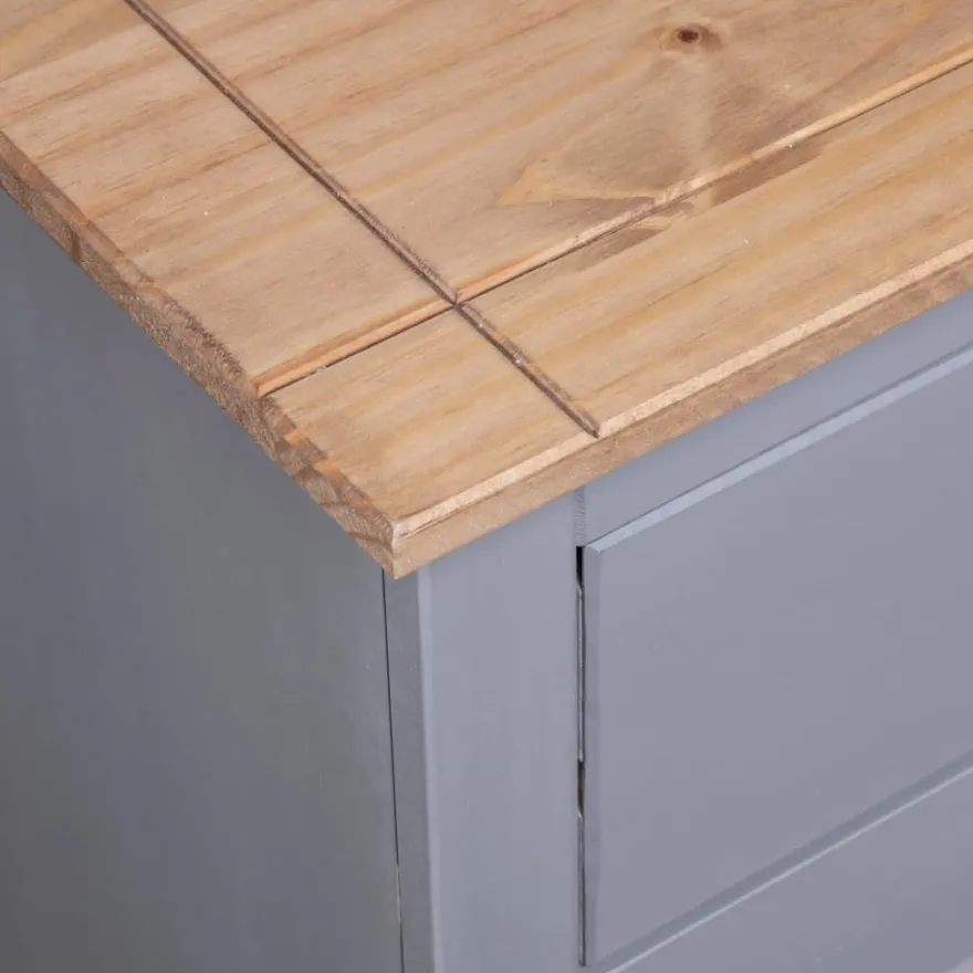 vidaXL Sideboard Grau 135x40x80 cm Kiefernholz Panama