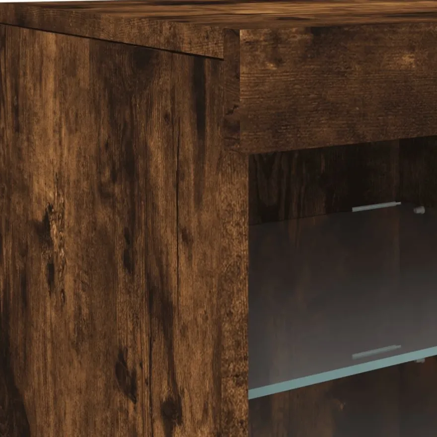 vidaXL Sideboard mit LED-Leuchten Räuchereiche 283x37x67 cm