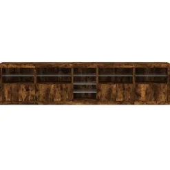 vidaXL Sideboard mit LED-Leuchten Räuchereiche 283x37x67 cm