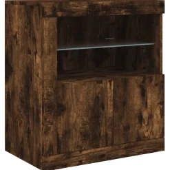 vidaXL Sideboard mit LED-Leuchten Räuchereiche 283x37x67 cm