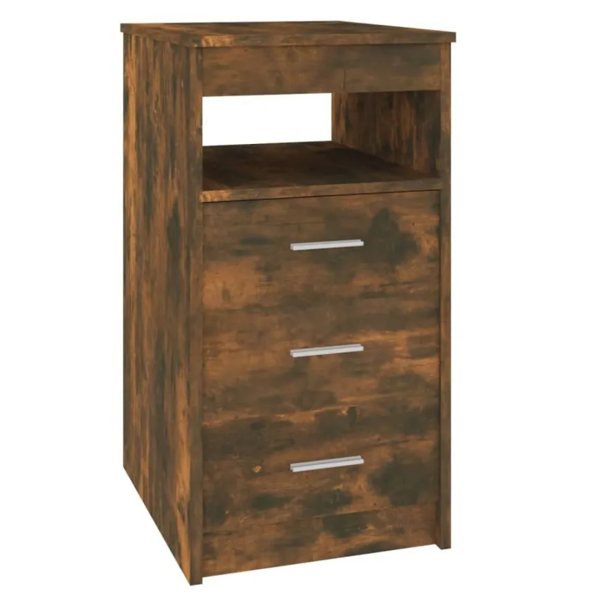 vidaXL Sideboard mit Schubladen Räuchereiche 40x50x76 cm Holzwerkstoff