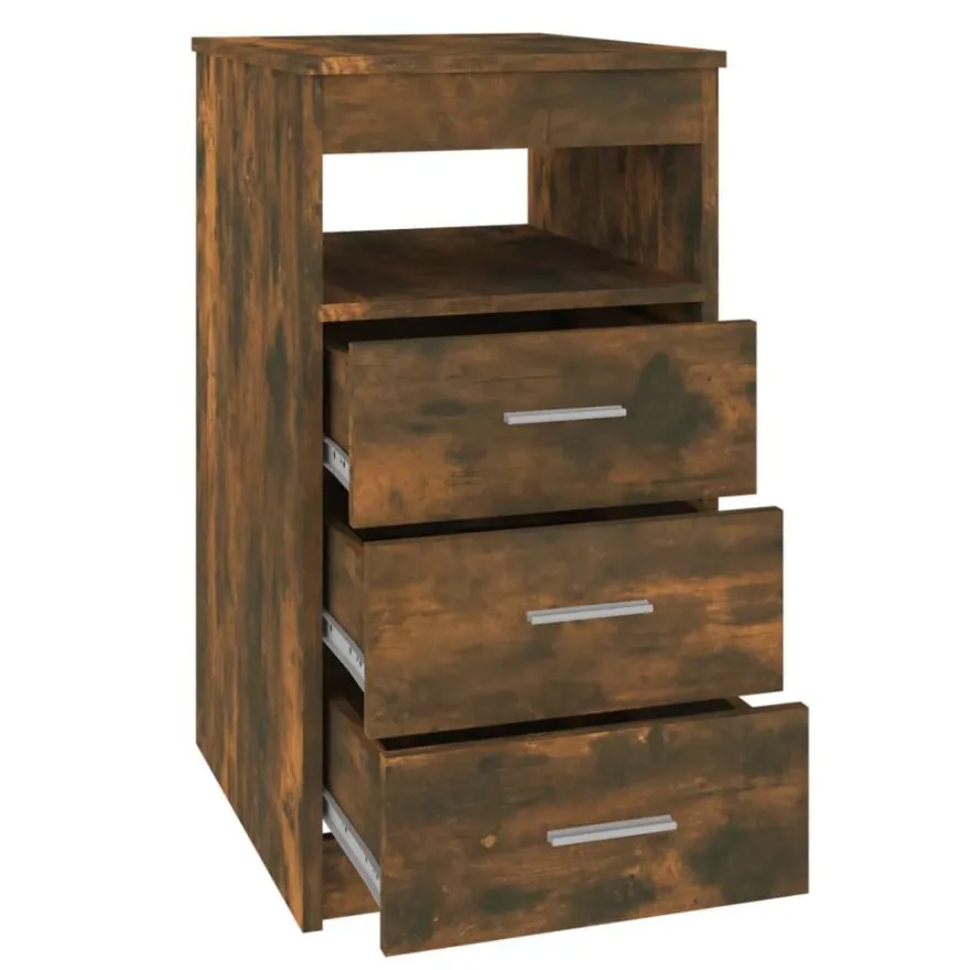 vidaXL Sideboard mit Schubladen Räuchereiche 40x50x76 cm Holzwerkstoff