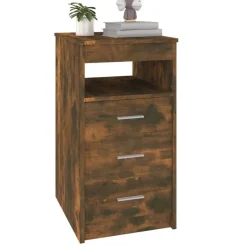 vidaXL Sideboard mit Schubladen Räuchereiche 40x50x76 cm Holzwerkstoff