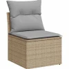vidaXL Sofa Set 7 pcs Beige und Hellgrau Polyrattan und Stahl