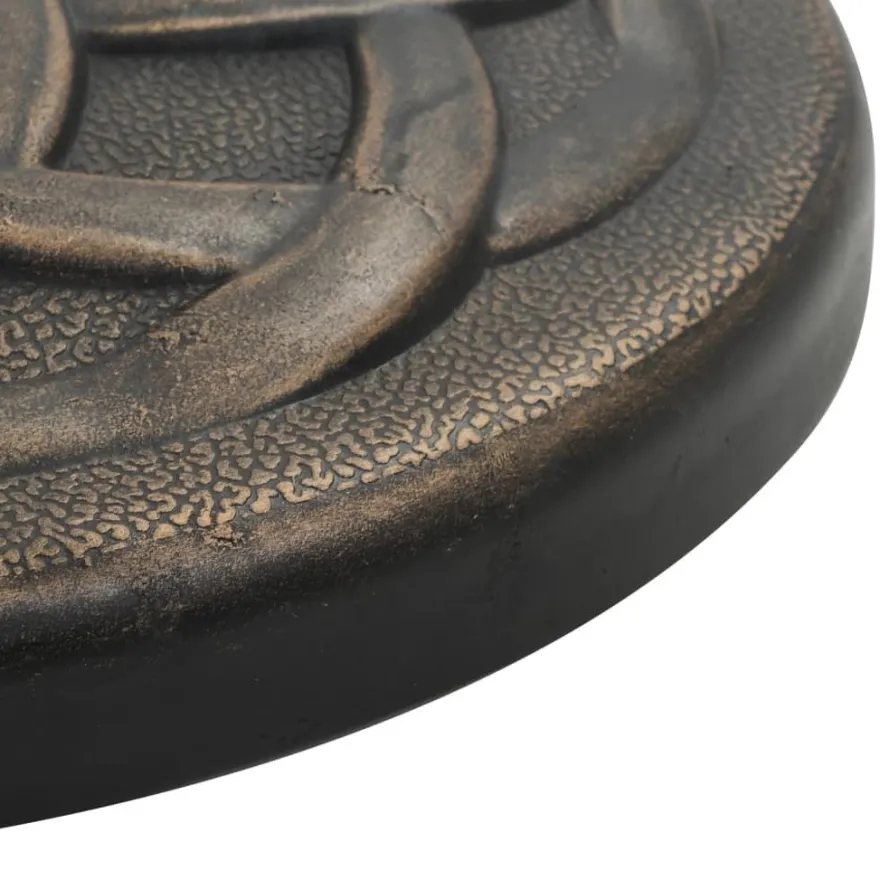 vidaXL Sonnenschirmfuß Rund 19 kg Bronze Polyharz