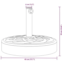 vidaXL Sonnenschirmständer für Ø38/48 mm Mast 25 kg Rund